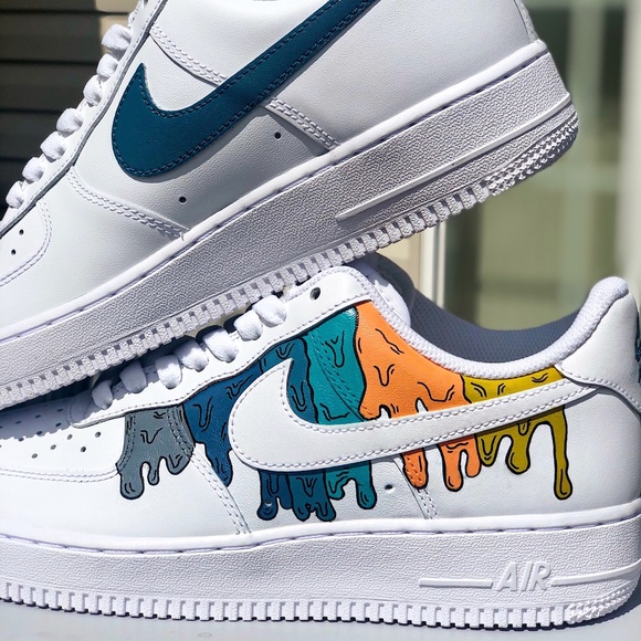 Nike Shoes - Custom Painted “cartoon drip” Nike Air Force 1s